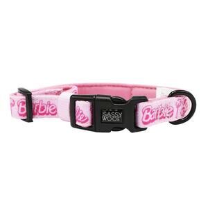 Barbie Sassy Woof Adjustable Dog Collar XS Extra Small Pink Logo Puppy Pet NEW